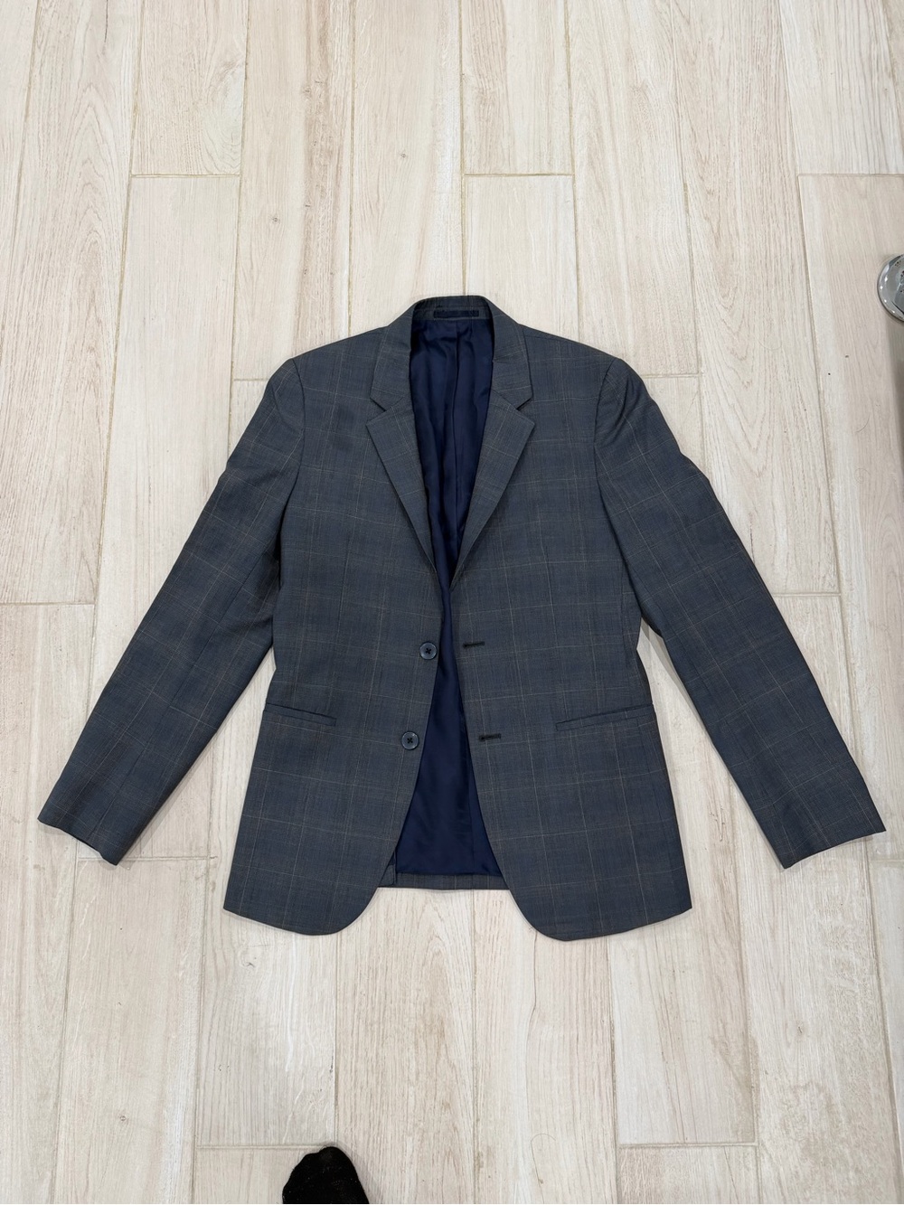 Theory Men's Wool Blazer Grey Plaid Sport Coat Size 36